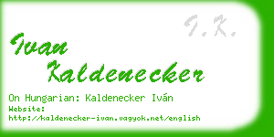 ivan kaldenecker business card